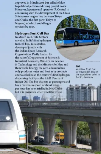  ?? PHOTO SHUTTERSTO­CKS ?? TOPVan Hool A330 Fuel Cell hydrogen bus on the exposition point in Berlin, Germany