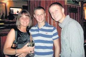  ??  ?? East Cheshire Hospice staff nurse, Margaret Black, with her skydiving companions – her son, Robert and son-in-law David Furness (right)