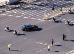  ??  ?? KIM IN BEIJING - A vehicle in the motorcade of North Korean leader Kim Jong Un is seen in Beijing on January 8, 2019. North Korean leader Kim Jong Un arrived in Beijing on January 8 on an unannounce­d visit for talks with President Xi Jinping. (AFP)