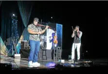  ?? LAUREN HALLIGAN - MEDIANEWS GROUP FILE ?? Cross-genre duo Black Violin performs for students at Saratoga Springs High School in 2018.