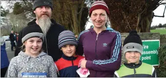  ??  ?? Molly, Roy, Arthur, Anne and Jack Gabbett Beaufort participat­ing in the 30th Curlews O’Shea Cup Run in Beaufort on New Year’s Day.