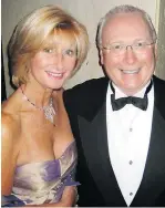  ??  ?? AIDS Day luncheon founder Ani Feuermann was portrayed in 2004 with now-pending Business Laureates of B.C. Hall of Famer David Podmore.