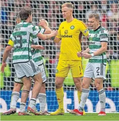  ?? ?? Celtic keeper Joe Hart after making the winning save.