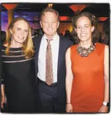  ?? Catherine Bigelow / Special to The Chronicle ?? Filmmakers Kirby Walker (left) and Jamie Redford with Dr. Jennifer Brokaw at the S.F. Firefighte­rs Cancer Prevention Foundation fundraiser.