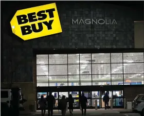  ?? (AP) ?? Shoppers walk to a Best Buy store after doors opened at 5 a.m., Nov. 26, 2021, in Lone Tree, Colo.