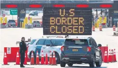  ?? LARS HAGBERG AFP VIA GETTY IMAGES FILE PHOTO ?? The U.S. has largely remained silent on when it might begin to ease restrictio­ns on non-essential land crossings at the Canadian border.