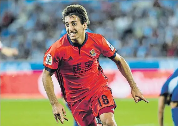  ?? FOTO: UNCITI ?? Mikel Oyarzabal celebra uno de los seis goles que ha marcado en lo que va de temporada, tantos como marcó en su primer ejercicio en la Real