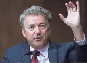  ?? TOM WILLIAMS/POOL VIA AP ?? Sen. Rand Paul, R-Ky., delayed the passage of an annual defense policy bill, finding fault with amendments that check the president’s ability to withdraw troops from abroad.