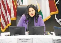  ?? ?? Nora Vargas was unanimousl­y re-elected by her colleagues to chair the board, only the second person in recent decades to be elected for consecutiv­e terms.