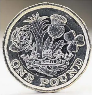  ??  ?? COINING IT: The new £1 features a rose, leek, thistle and shamrock in a coronet