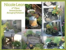  ?? PHOTOS PROVIDED BY THE HOME GARDEN CONTEST ?? This photo collage of a Pottstown garden was displayed during the 2019 Home Garden Contest awards ceremony. Pottstown resident Nicole Leon won first place in the “General Garden” category.