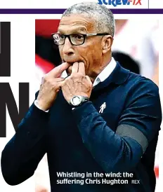  ?? REX ?? Whistling in the wind: the suffering Chris Hughton