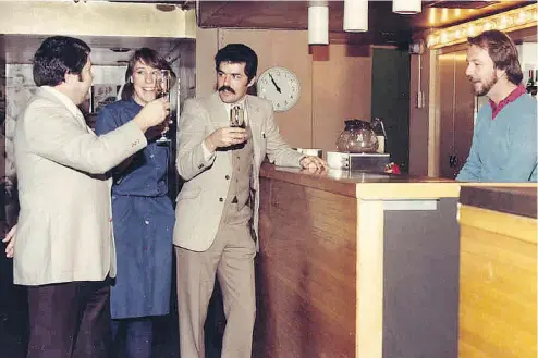  ?? — UBC AMS SOCIETY FILES ?? Students enjoy a drink at the Pit in 1986, 17 years after it became UBC’s first watering hole.