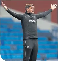  ??  ?? Steven Gerrard during yesterday’s friendly