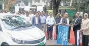  ?? MANOJ KUMAR/HT PHOTO ?? ■
Flag off event of electronic vehicle on Friday.