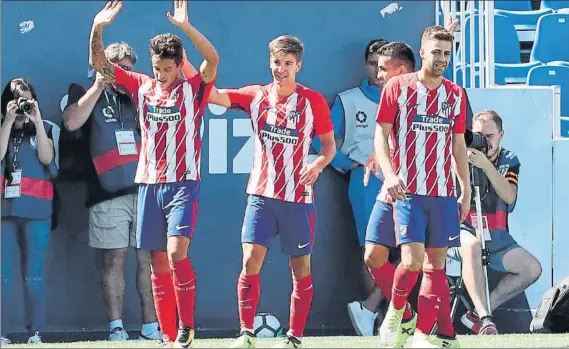  ?? FOTO: EFE ?? Juan Moreno, celebrando el gol que logró ante el Leganés ayer en Butarque