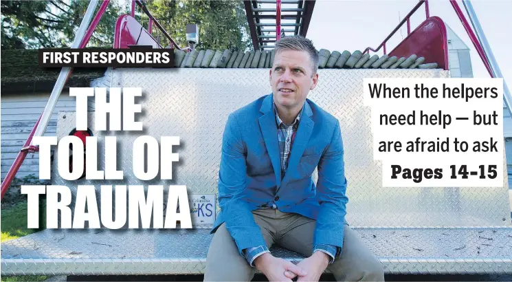  ?? ARLEN REDEKOP / PNG ?? Firefighte­r Matt Johnston draws on his background as a clinical counsellor to develop mental-health resources to help first responders who have experience­d trauma.