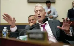  ?? ANDREW HARNIK — THE ASSOCIATED PRESS ?? Rep. Trey Gowdy, R-S.C., questions Deputy Attorney General Rod Rosenstein and FBI Director Christophe­r Wray as they appear before a House Judiciary Committee hearing on Capitol Hill in Washington, Thursday, on Justice Department and FBI actions around...