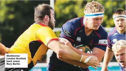  ??  ?? Workhorse: London Scottish back rower Rory Bartle