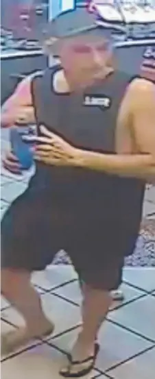  ??  ?? HIGHWAY STOP: An image from CCTV footage of Jayden PennoTomps­ett at a roadhouse on the Flinders Highway.
