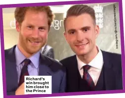  ?? C i g a m s e n o j d r a h c ri @ / m a r g a t s n I ?? Richard’s win brought him close to the Prince