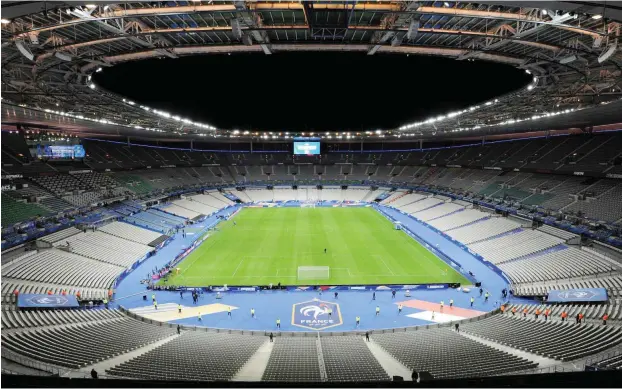  ?? Foto: imago/BPI ?? Das Stade de France kurz vor dem Länderspie­l Frankreich gegen Deutschlan­d am 13. November 2015