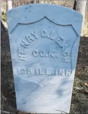  ?? ?? Henry Leach is one of several Civil War veterans buried at the Dug Hill cemetery.