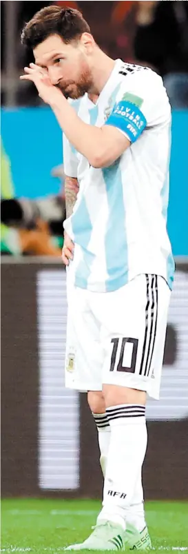  ??  ?? Leo Messi lamentó la derrota ante Croacia