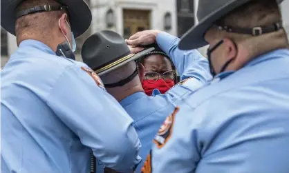  ?? Photograph: Alyssa Pointer/AP ?? State representa­tive Park Cannon is arrested after protesting law a sweeping Republican-sponsored overhaul of state elections.