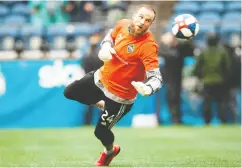  ?? Andy Bao / The Seatl e Times via AP ?? It wasn’t always so rosy for Seattle Sounders goalkeeper Stefan Frei. He once played for six coaches in five losing seasons.