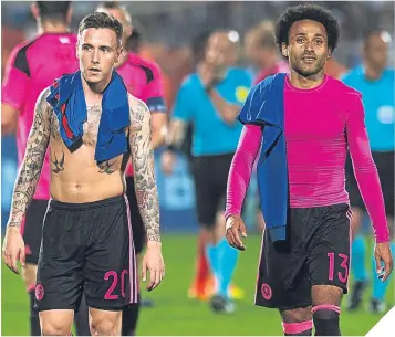  ??  ?? ■
Barrie McKay and Ikechi Anya after last Saturday’s defeat to France in Metz.