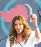  ?? AP FILE PHOTO/DAMIAN DOVARGANES ?? Caitlyn Jenner, the 1976 Olympic decathlon gold medalist and reality TV personalit­y now running for governor of California, said she opposes transgende­r girls competing in girls’ sports at school, telling a TMZ reporter Saturday that it’s “a question of fairness.”