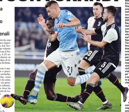  ?? GETTY IMAGES ?? Sergej Milinkovic, 24 anni, 182 partite e 35 gol in biancocele­ste, 4 in questa stagione