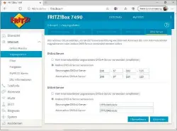  ??  ?? In der Fritzbox finden Sie die Einstellun­g der Dns-server bei der Konfigurat­ion des Internetzu­gangs. Tragen Sie hier die Adressen der Opendns-server ein.