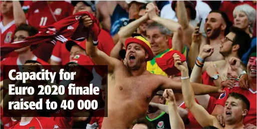  ?? Photo: Irish Mirror ?? The people’s game…The Euro 2020 semi-finals and final will be played in front of 40 000 fans at the Wembley stadium, while a capacity crowd will witness the Wimbledon finals as part of a series of new pilot events in England.