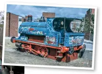  ?? RIBBLE STEAM RAILWAY ?? Daphne in its current condition and, inset, as it was at Skelmersda­le, where it clearly attracted the wrong sort of attention.