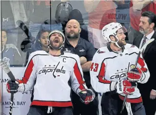  ?? MIKE EHRMANN/GETTY IMAGES ?? It’s been a long time coming, but Alex Ovechkin is headed to the Stanley Cup final for first time.