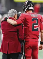  ?? CURTIS COMPTON / CCOMPTON@AJC.COM ?? Owner Arthur Blank made signing quarterbac­k Matt Ryan to an extension one of the team’s top priorities this offseason.