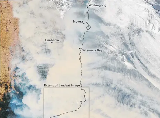  ?? Photo / Nasa ?? Australia’s bush fires are a very real consequenc­e of climate change.