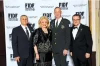  ?? (Shahar Azran) ?? AT THE fund-raising event in New York on Tuesday are, from left, FIDF head Maj.-Gen. (res.) Jerry Gershon, National Chairwoman Nily Falic, IDF Chief of Staff Lt.-Gen. Benny Gantz and FIDF chairman emeritus Arthur Stark.