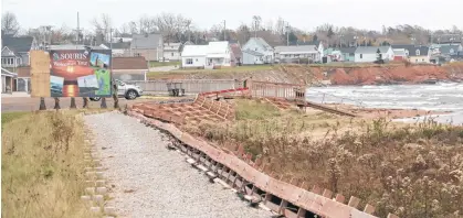  ?? STU NEATBY • SALTIRE NETWORK ?? Sections of the Souris boardwalk were upended on Oct. 14, 2022 after post-tropical storm Fiona. The storm brought a heightened awareness to the topic of shoreline protection in P.E.I.