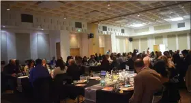  ?? CALLIE JONES — STERLING JOURNAL-ADVOCATE ?? Guests enjoy dinner at the Logan County Chamber of Commerce Awards Banquet Saturday, Feb. 25, 2023.