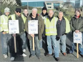  ??  ?? Former workers at Viking Glass have ended a protest outside the Wexford factory.