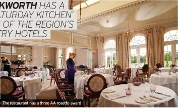  ?? ?? The restaurant has a three AA rosette award