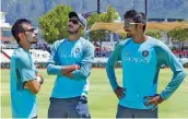  ??  ?? Yuzvendra Chahal ( left), Axar Patel ( centre) and Jasprit Bumrah.