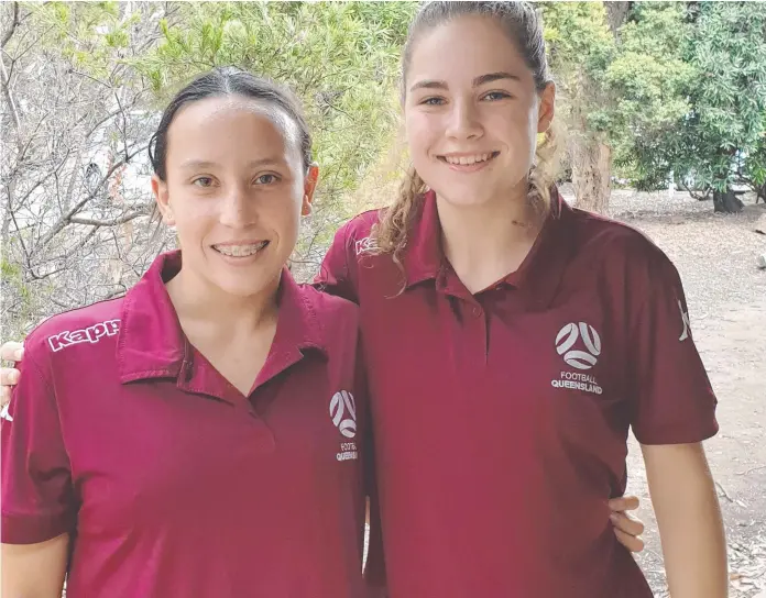  ?? Picture: Contribute­d ?? MIGHTY MAROON: Bo Burton (left) and Maddy Lockwood represente­d Queensland at the U17s FFA Futsal National Championsh­ips in Canberra.