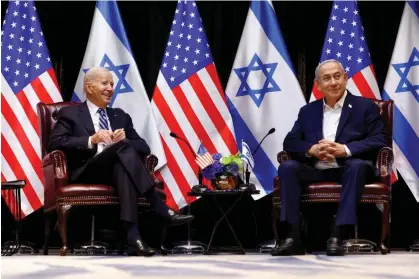  ?? ?? Joe Biden met with Benjamin Netanyahu in Tel Aviv, Israel, on 18 October. Photograph: Evelyn Hockstein/Reuters