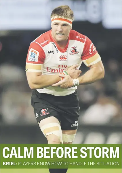  ?? Picture: Gallo Images ?? MOTIVATOR. Lions captain Jaco Kriel has called for his team to channel their excitement in the right way when they take on the Sharks in their Super Rugby semifinal at Ellis Park tomorrow.
