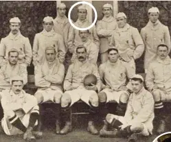  ??  ?? Sports all-rounder: John Argentine Campbell in the 1897 Cambridge XV and Cecil Baker, inset