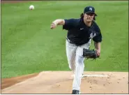  ?? J. CONRAD WILLIAMS JR. — THE ASSOCIATED PRESS ?? New York Yankees pitcher Gerrit Cole throws during the first inning of Tuesday’s intrasquad game at Yankee Stadium in New York.